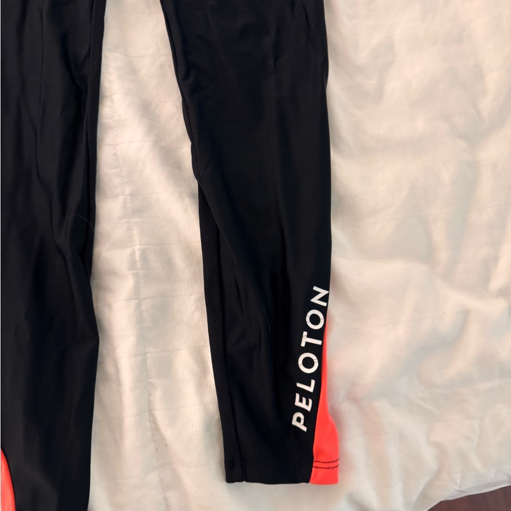Peloton Black and Orange Leggings